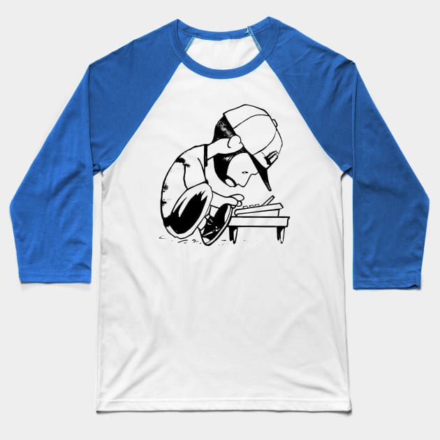 J Dilla Sketch Baseball T-Shirt by Olenyambutgawe